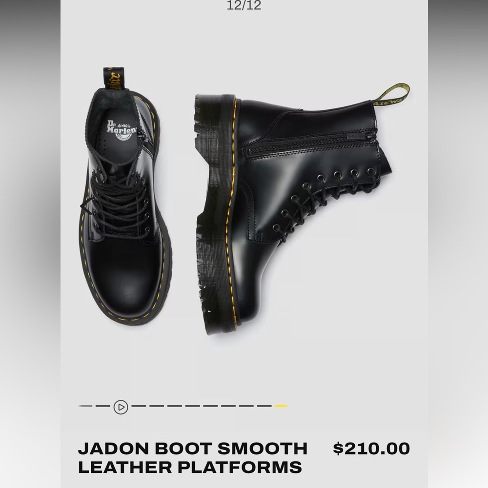 Dr Martens Black JADON BOOT SMOOTH LEATHER PLATFORM combat boots